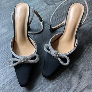 Tony Bianco Elsie Black Satin Heels